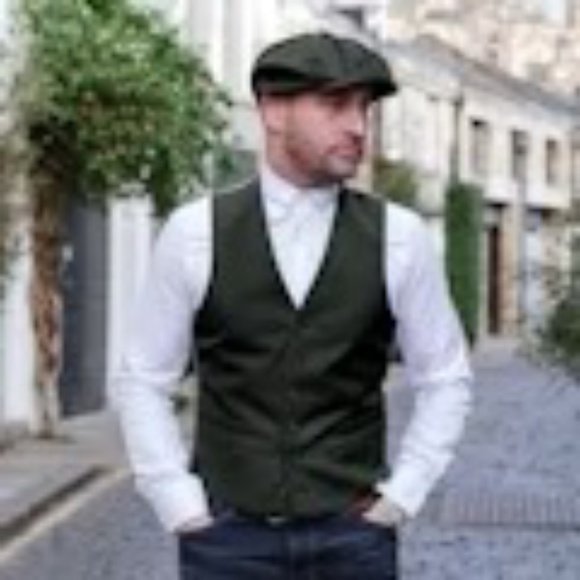 Scottish Harris Tweed Eight Quarter Newsboy Cap - Evergreen - Sz Men's Med. - Picture 12 of 15